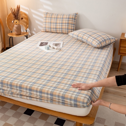 萌飞 2024新款A类色织水洗棉床笠 星空米