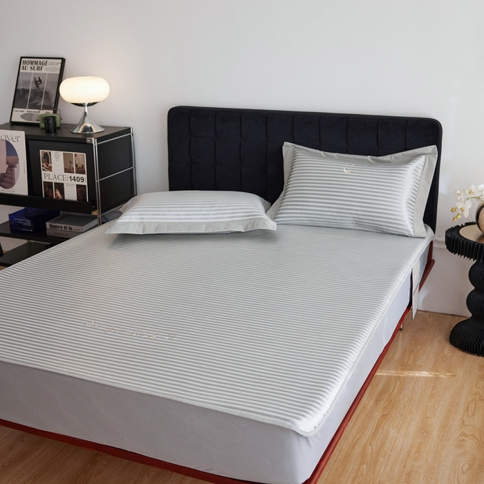 91家纺网 家纺一手货源 找家纺 时年家纺 2024新款wish笑脸冰丝凉席 wish 白