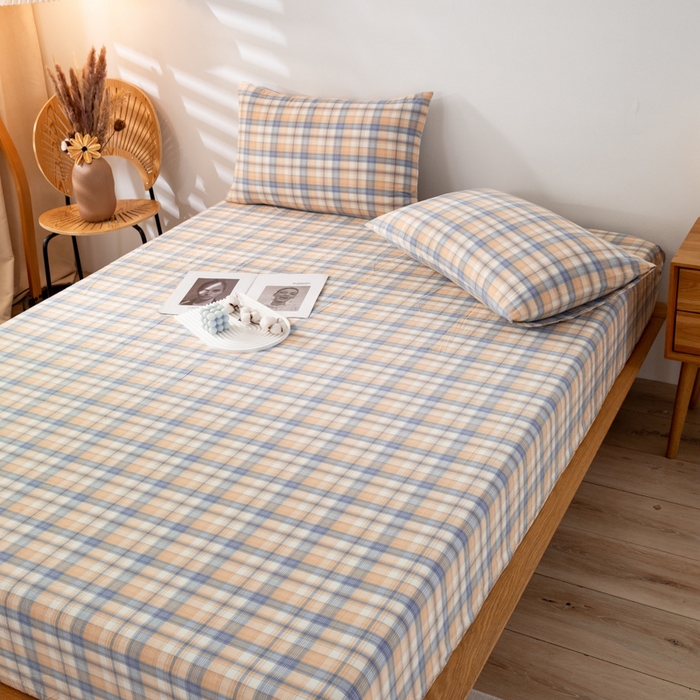 91家纺网 家纺一手货源 找家纺 萌飞 2024新款A类色织水洗棉床笠 星空米