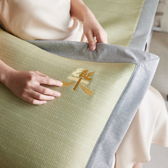 91家纺网 家纺一手货源 找家纺 时年家纺 2024新款喜乐刺绣冰藤席 喜乐米