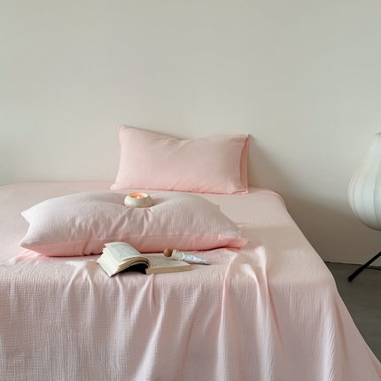 91家纺网 家纺一手货源 找家纺 （总）山舍家居 2024新款纯色全棉双层皱皱纱单品系列--单床单