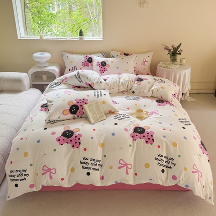 91家纺网 家纺一手货源 找家纺 （总）贝扬思家纺 2024新款水洗皱皱纱简约款四件套-系列二