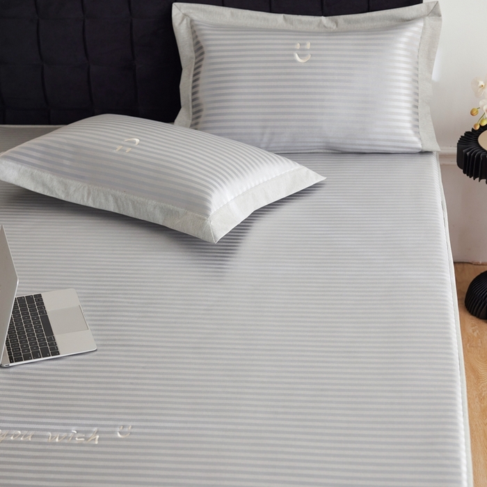 91家纺网 家纺一手货源 找家纺 时年家纺 2024新款wish笑脸冰丝凉席 wish 灰