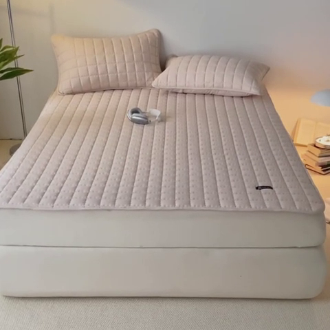 91家纺网 家纺一手货源 找家纺 X猫先生 2024新款A类防水床褥床护垫原棉大豆抗菌夹棉护垫软床垫（跑量款） 爱格-奶咖