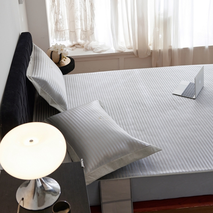 91家纺网 家纺一手货源 找家纺 时年家纺 2024新款wish笑脸冰丝凉席 wish 灰