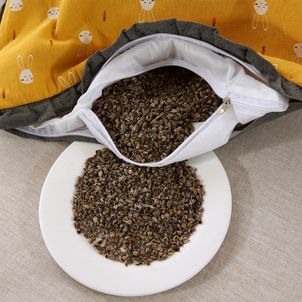 91家纺网 家纺一手货源 找家纺 （总）梦叶草 2024新款枕芯全棉砂洗小清新系列荷叶边42×60cm全荞麦枕头