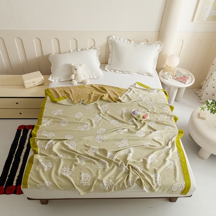 91家纺网 家纺一手货源 找家纺 （总）麻依 2024新款竹纤维毛巾被竹棉冷感毯子夏季盖毯