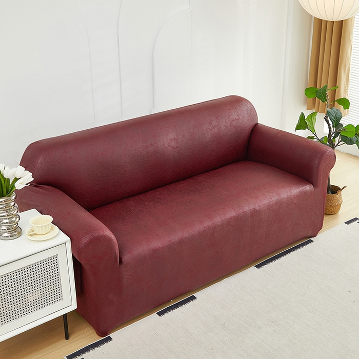 91家纺网 家纺一手货源 找家纺 共鸣沙发套 2024新款纳米科技布系列沙发套 科技布-酒红