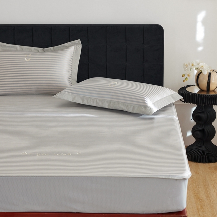 91家纺网 家纺一手货源 找家纺 时年家纺 2024新款wish笑脸冰丝凉席 wish 米