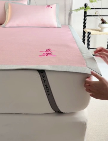 91家纺网 家纺一手货源 找家纺 （总）时年家纺 2024新款喜乐刺绣冰藤席