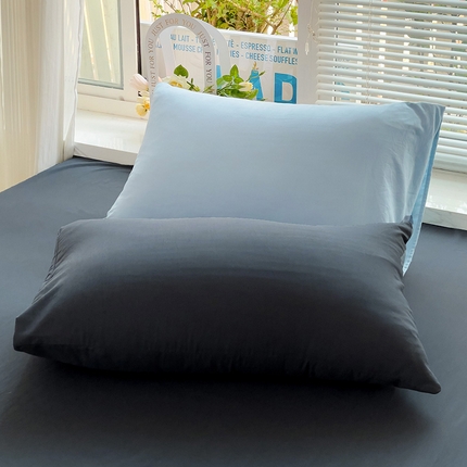 91家纺网 家纺一手货源 找家纺 艾特你  2024新款A类水洗棉单枕套系列 混搭-浅蓝深灰