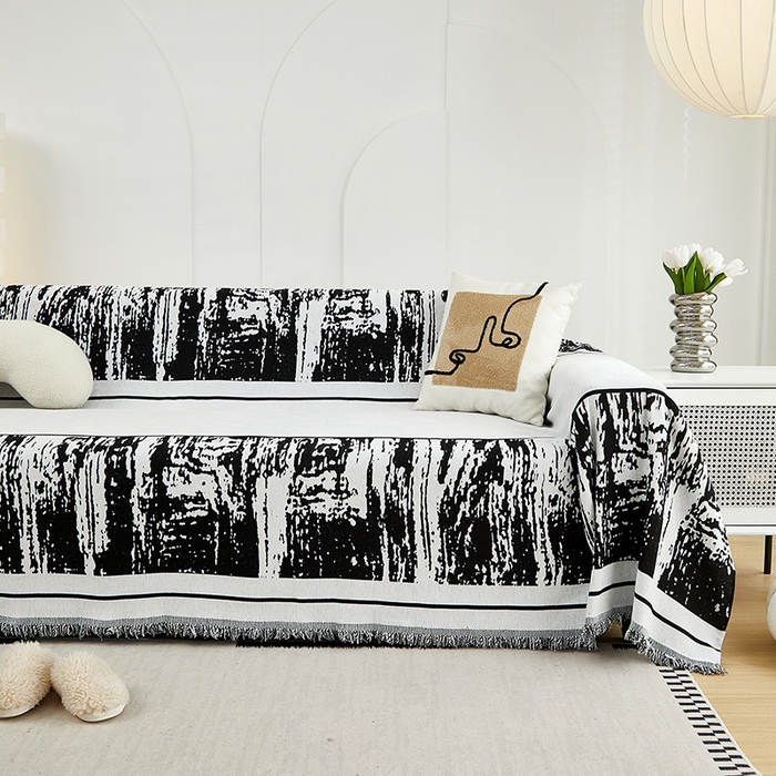 91家纺网 家纺一手货源 找家纺 共鸣沙发套 2024新款雪尼尔提花系列沙发巾 涟漪