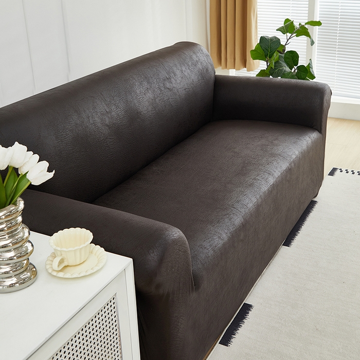 91家纺网 家纺一手货源 找家纺 共鸣沙发套 2024新款纳米科技布系列沙发套 科技布-黑棕