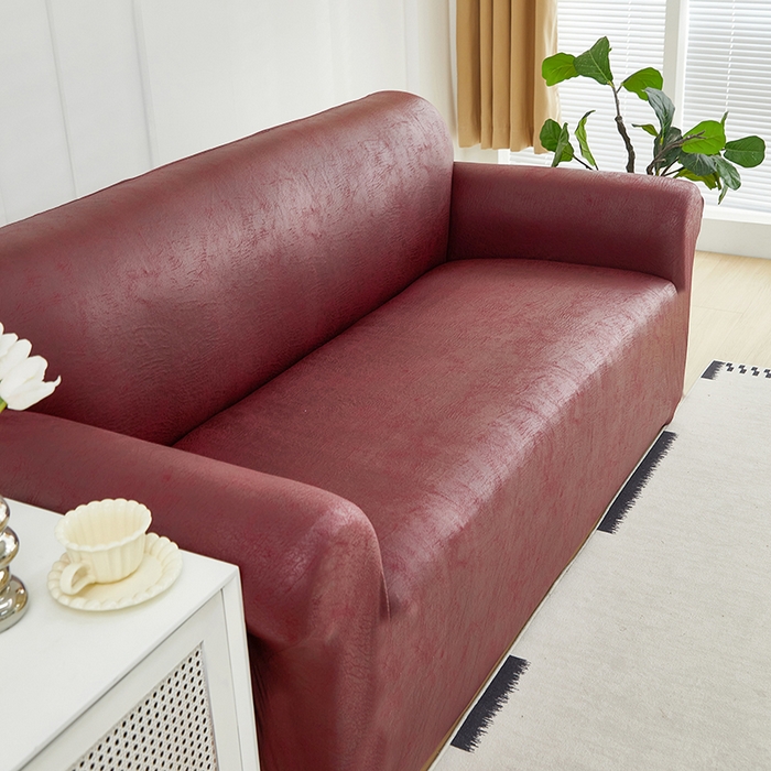 91家纺网 家纺一手货源 找家纺 共鸣沙发套 2024新款纳米科技布系列沙发套 科技布-酒红