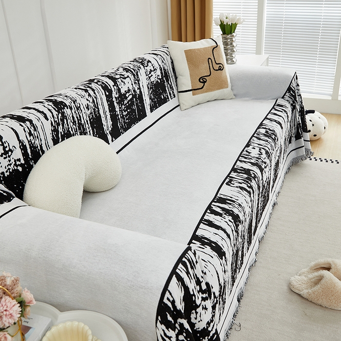 91家纺网 家纺一手货源 找家纺 共鸣沙发套 2024新款雪尼尔提花系列沙发巾 涟漪