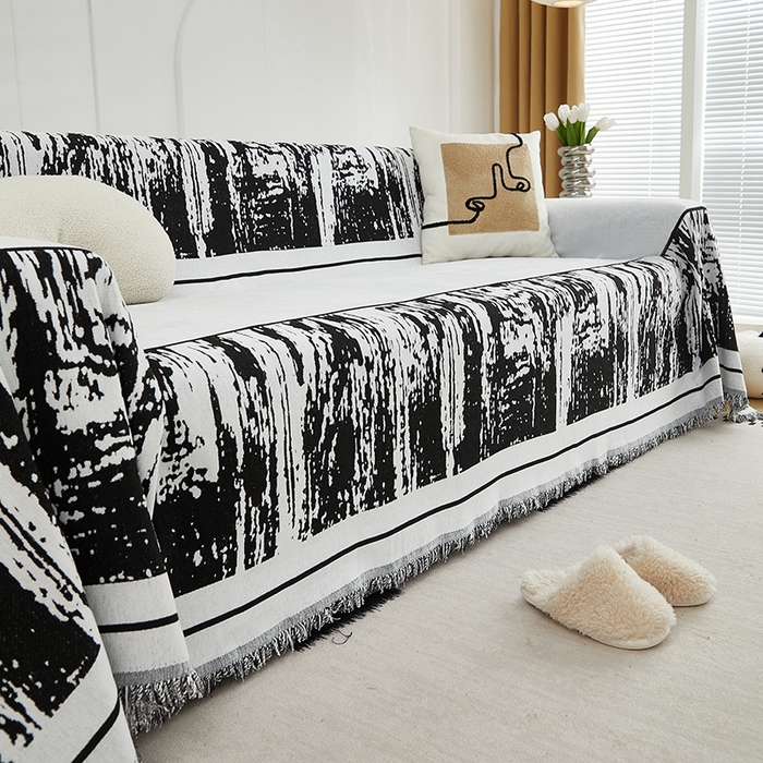 91家纺网 家纺一手货源 找家纺 共鸣沙发套 2024新款雪尼尔提花系列沙发巾 涟漪