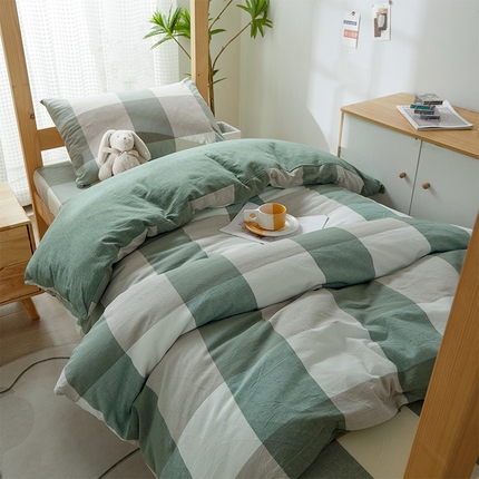 91家纺网 家纺一手货源 找家纺 （总）九沐良品 新款A类全棉水洗棉宿舍三件套