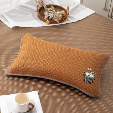 91家纺网 家纺一手货源 找家纺 （总）织布人 2024新款夏凉枕冰藤凉感茶香枕全荞麦壳枕头午睡枕颈椎枕