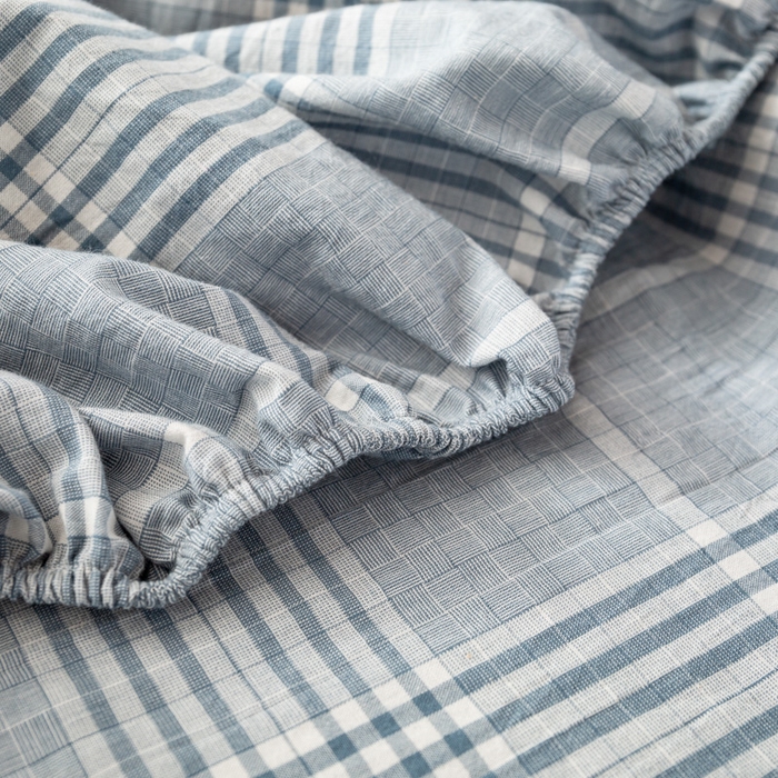 91家纺网 家纺一手货源 找家纺 萌飞 2024新款A类色织水洗棉床笠 柏林兰