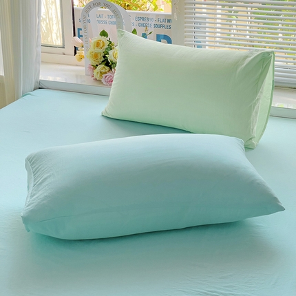 艾特你  2024新款A类水洗棉单枕套系列 混搭-藻绿水绿