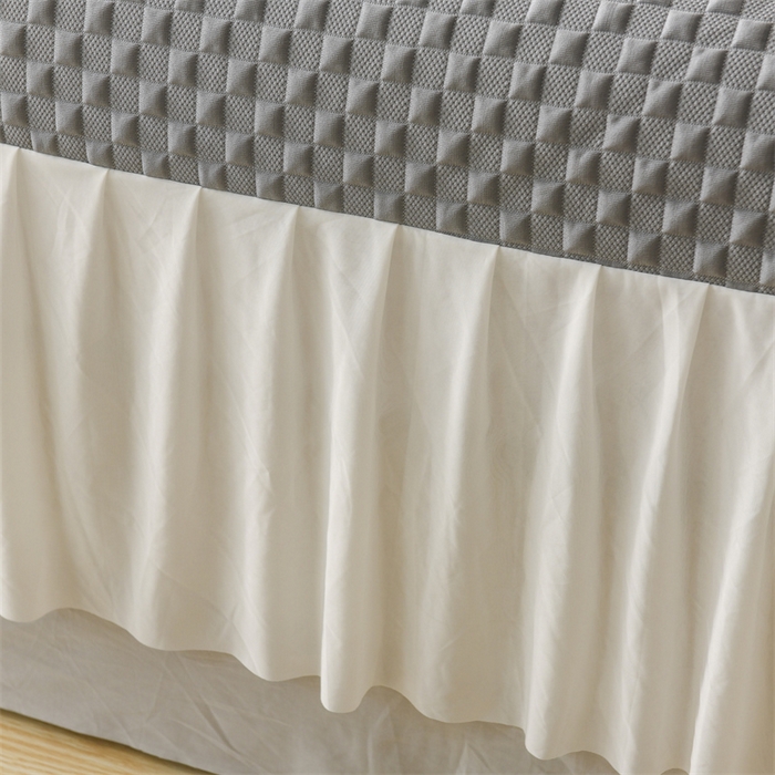 91家纺网 家纺一手货源 找家纺 乐家欣 2024新款A类抗菌冰豆豆床裙款凉席 菱格-极致灰