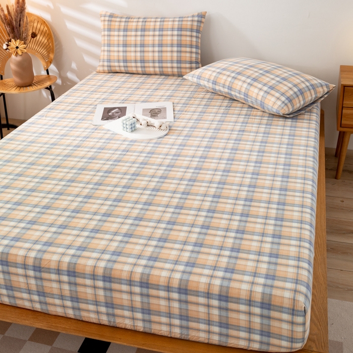 91家纺网 家纺一手货源 找家纺 萌飞 2024新款A类色织水洗棉床笠 星空米