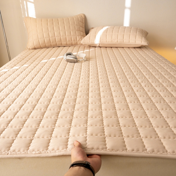 91家纺网 家纺一手货源 找家纺 X猫先生 2024新款A类防水床褥床护垫原棉大豆抗菌夹棉护垫软床垫（跑量款） 爱格-奶咖