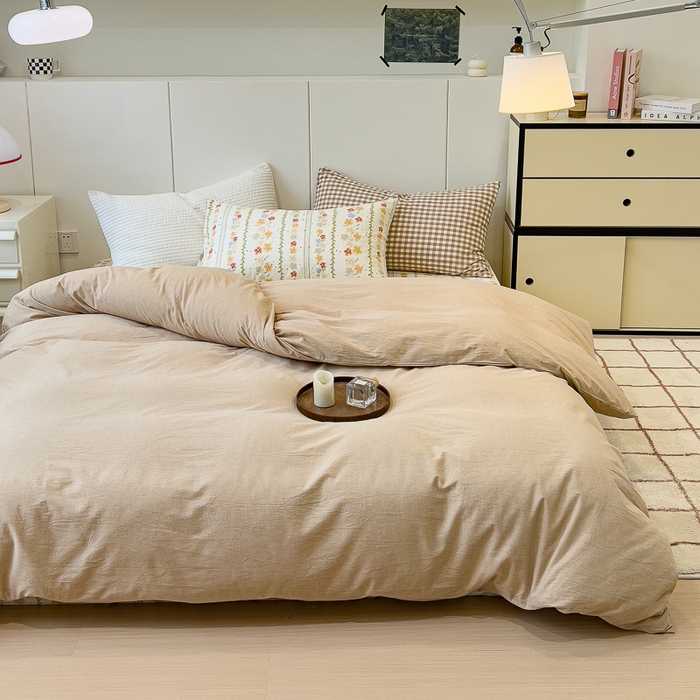 91家纺网 家纺一手货源 找家纺 感遇家纺 2024新款水洗棉混搭印花四件套 初夏