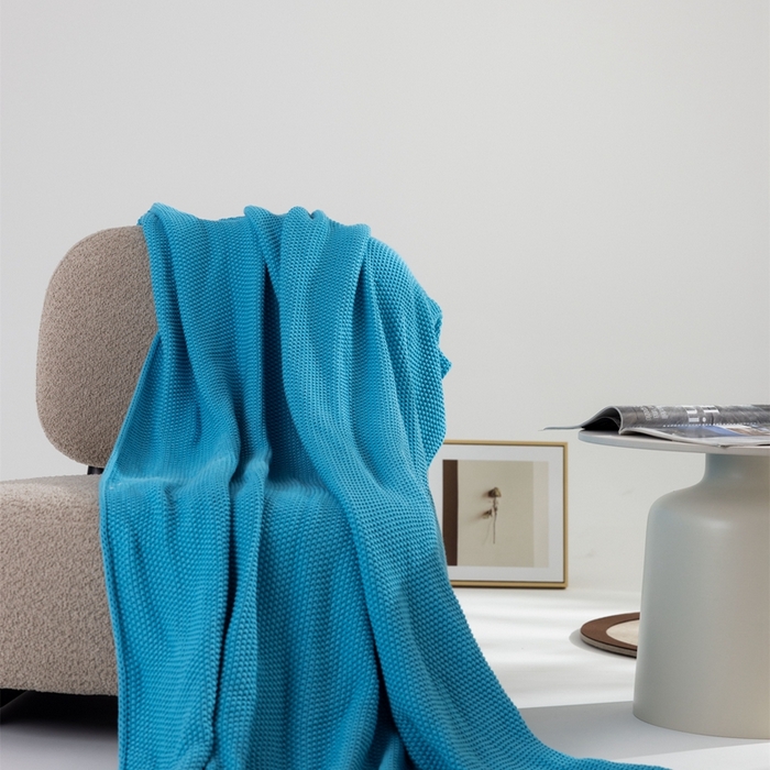 91家纺网 家纺一手货源 找家纺 暖绵绵家纺 2025新款全棉针织纯色毯子毛毯-艾悦 时尚兰