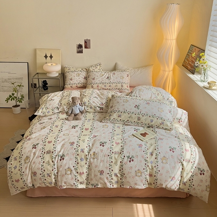 91家纺网 家纺一手货源 找家纺 （总）贝扬思家纺 2024新款超柔云朵韩式碎花四件套-系列二