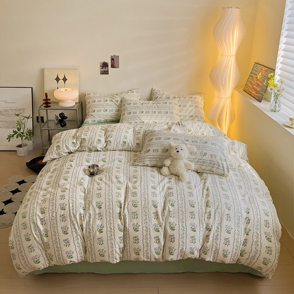 91家纺网 家纺一手货源 找家纺 （总）贝扬思家纺 2024新款超柔云朵韩式碎花四件套-系列二