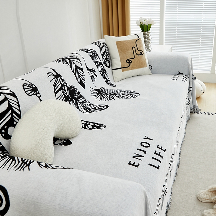 91家纺网 家纺一手货源 找家纺 共鸣沙发套 2024新款雪尼尔提花系列沙发巾 屿森