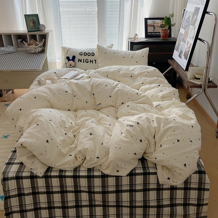 桃喜 2024新款Ins风全棉混搭系列四件套 星月