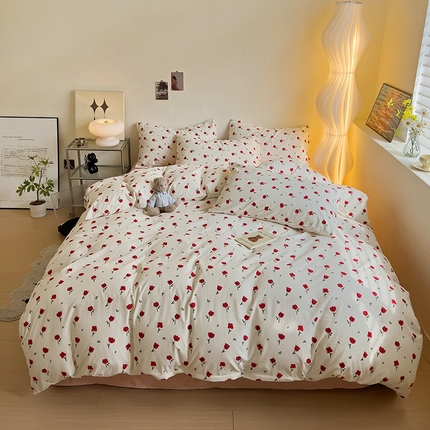 91家纺网 家纺一手货源 找家纺 （总）贝扬思家纺 2024新款超柔云朵韩式碎花四件套-系列二