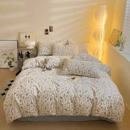 91家纺网 家纺一手货源 找家纺 （总）贝扬思家纺 2024新款超柔云朵韩式碎花四件套-系列二