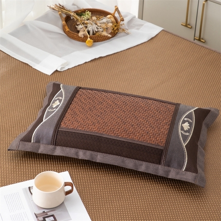 91家纺网 家纺一手货源 找家纺 （总）织布人 2024新款夏凉枕冰藤凉感茶香枕全荞麦壳枕头午睡枕颈椎枕