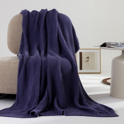 91家纺网 家纺一手货源 找家纺 暖绵绵家纺 2025新款全棉针织纯色毯子毛毯-艾悦 韩国紫