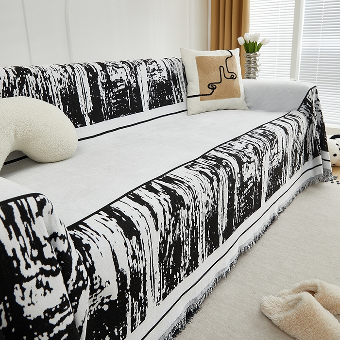 91家纺网 家纺一手货源 找家纺 共鸣沙发套 2024新款雪尼尔提花系列沙发巾 涟漪