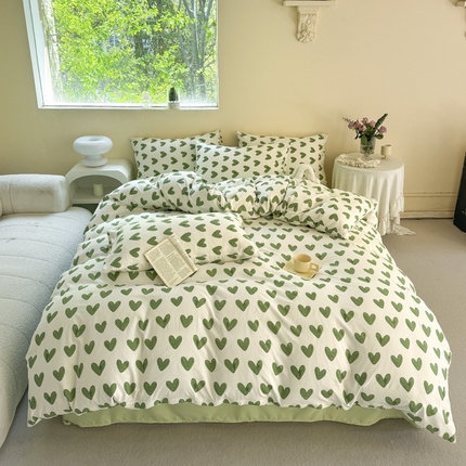 91家纺网 家纺一手货源 找家纺 （总）贝扬思家纺 2024新款水洗皱皱纱简约款四件套-系列二