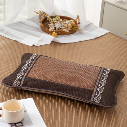 91家纺网 家纺一手货源 找家纺 （总）织布人 2024新款夏凉枕冰藤凉感茶香枕全荞麦壳枕头午睡枕颈椎枕