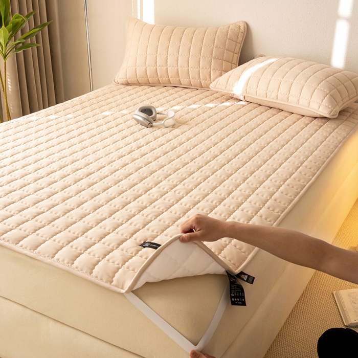 91家纺网 家纺一手货源 找家纺 X猫先生 2024新款A类防水床褥床护垫原棉大豆抗菌夹棉护垫软床垫（跑量款） 爱格-奶咖