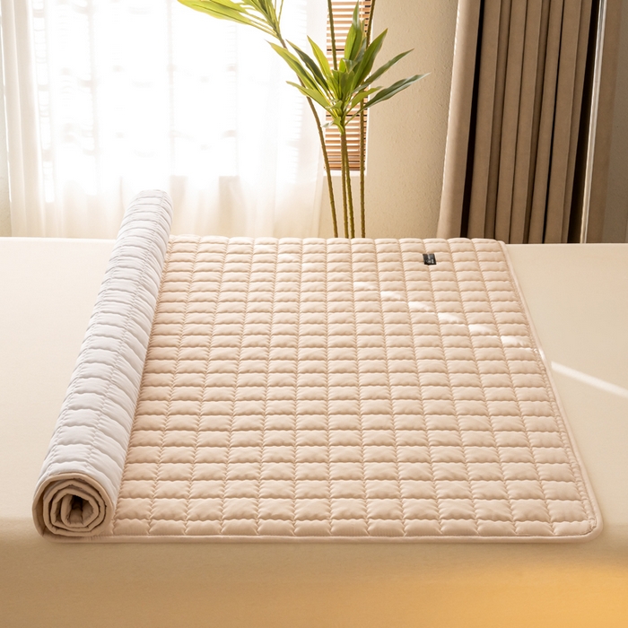 91家纺网 家纺一手货源 找家纺 X猫先生 2024新款A类防水床褥床护垫原棉大豆抗菌夹棉护垫软床垫（跑量款） 爱格-奶咖