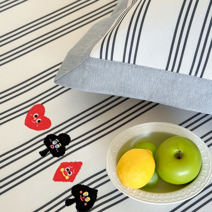 91家纺网 家纺一手货源 找家纺 时年家纺 2024新款条纹刺绣冰丝凉席--床席款 床席款-大吉大利