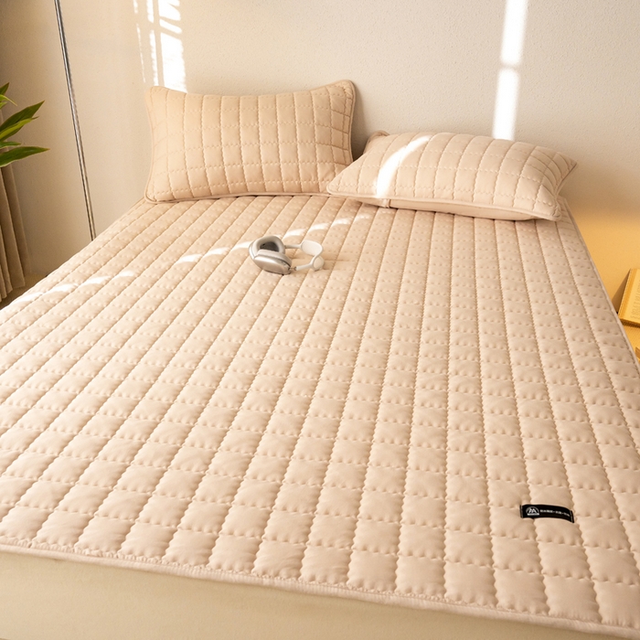 91家纺网 家纺一手货源 找家纺 X猫先生 2024新款A类防水床褥床护垫原棉大豆抗菌夹棉护垫软床垫（跑量款） 爱格-奶咖