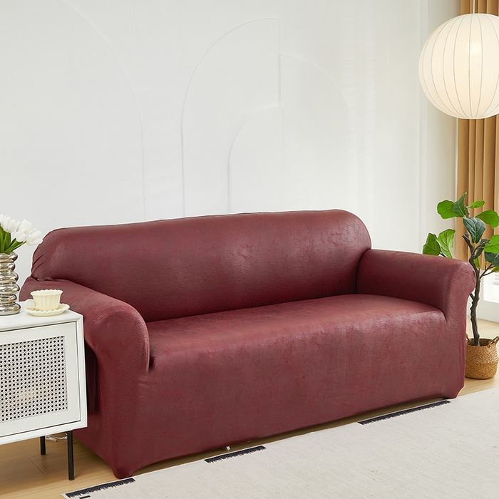 91家纺网 家纺一手货源 找家纺 共鸣沙发套 2024新款纳米科技布系列沙发套 科技布-酒红