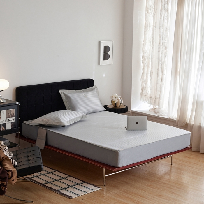 91家纺网 家纺一手货源 找家纺 时年家纺 2024新款wish笑脸冰丝凉席 wish 灰