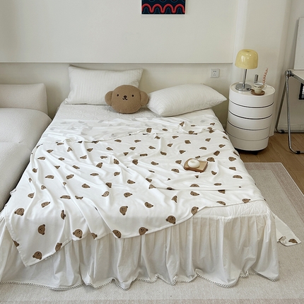 91家纺网 家纺一手货源 找家纺 （总）麻依 2024新款竹纤维印花款毛巾被冷感毯子夏凉被盖毯