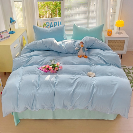 91家纺网 家纺一手货源 找家纺 森璐家纺 2024新款A类ins风水洗棉四件套纯色四件套混搭素色四件套（二）