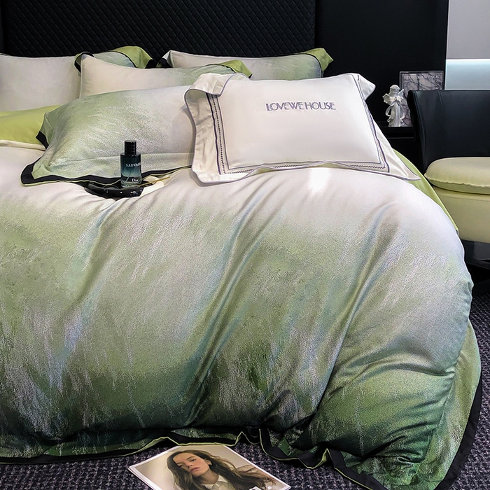 91家纺网 家纺一手货源 找家纺 若未家居 2025新款超细旦天丝棉数码印花四件套-马尔代夫 马尔代夫 绿