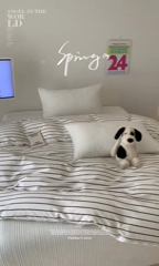 91家纺网 家纺一手货源 找家纺 窝米 2024新款韩国设计师卡通手绘单品被套系列 摩德尔